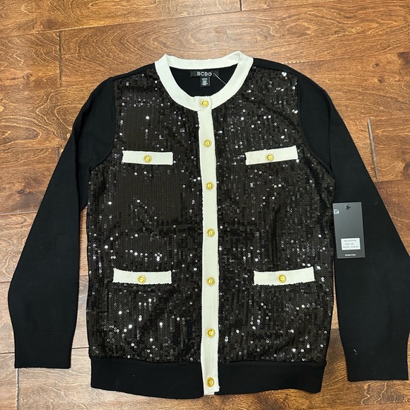 BCBG Sweaters - 🆕 BCBG Black Sequin Sweater